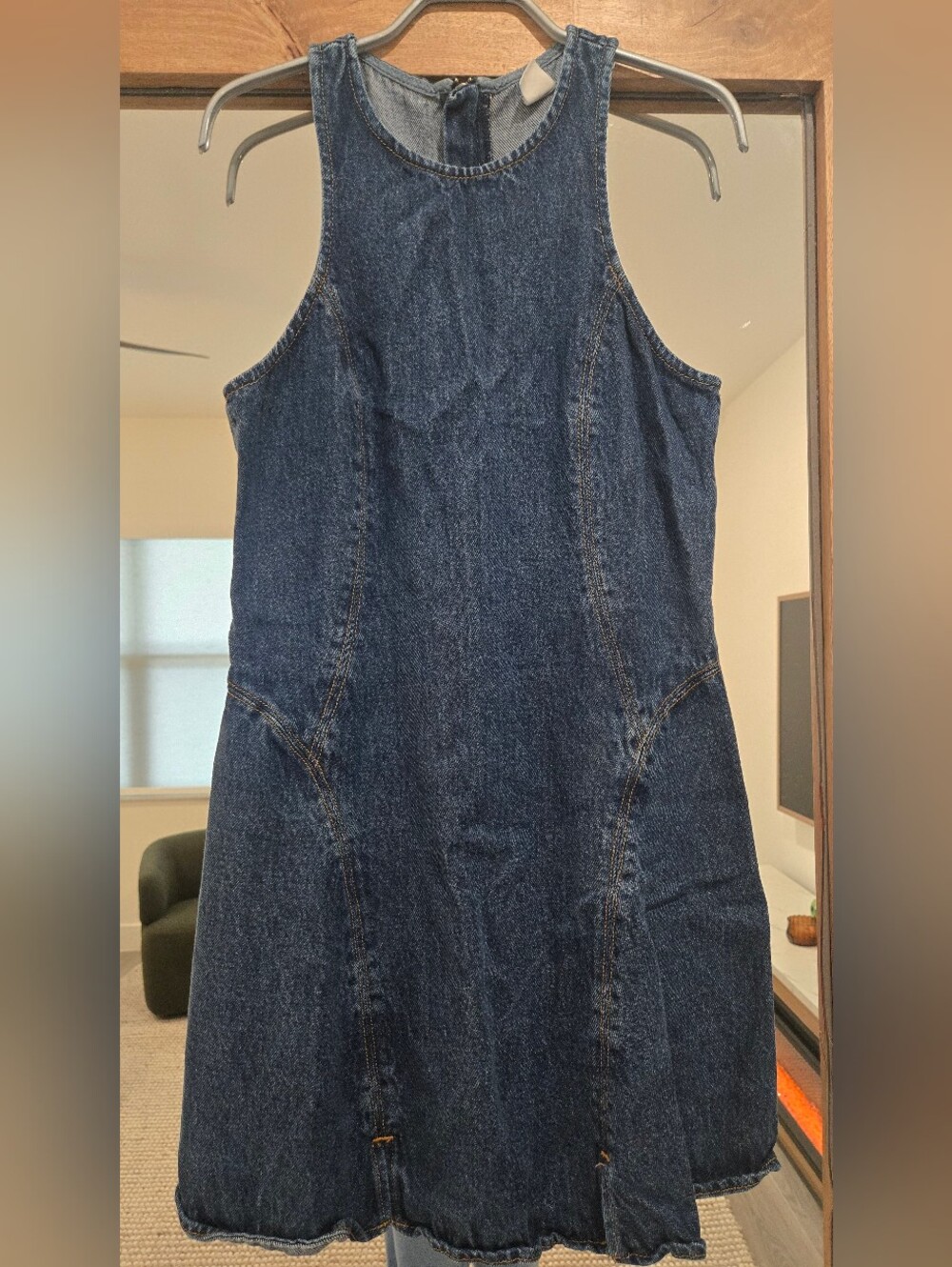 RE/DONE Sleeveless Denim Fit & Flare Mini Dress Size Small